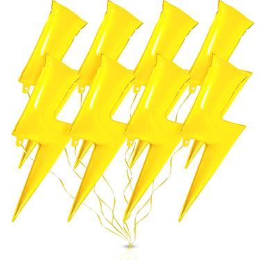 Imagem de 8 balões de 91,44 cm amarelos com raio de 91,44 cm, balões grandes de festa de flash, balões de Mylar para festa de aniversário, casamento, decorações de chá