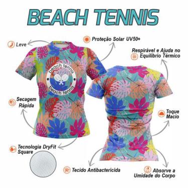 Imagem de Camiseta Para Prática Beach Tênis Feminina Floral Summer - Pigmento Sp