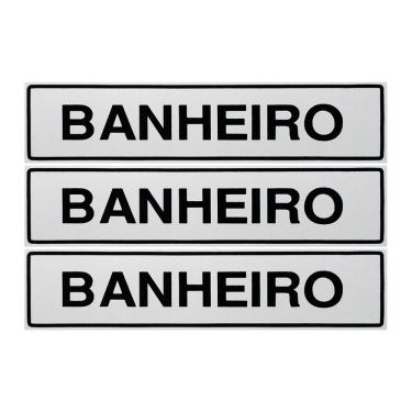 Imagem de Combo 3 Placas De Sinalização Banheiro 30x7 Acesso - B-510 F9e