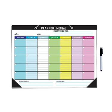 Imagem de Quadro Lousa Planejador Temático Color Mensal 40x60 Cm Metal