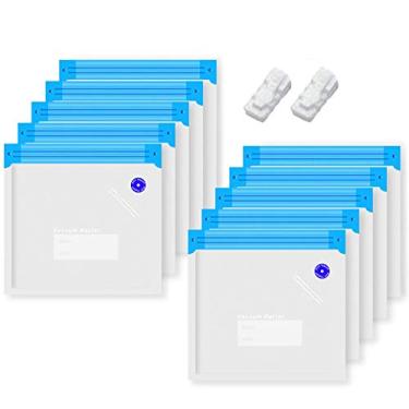 Imagem de Sacos Sous Vide sem BPA seladora a vácuo reutilizável sacos com zíper tamanho de quarto funciona com bomba portátil 10 peças (pequeno)