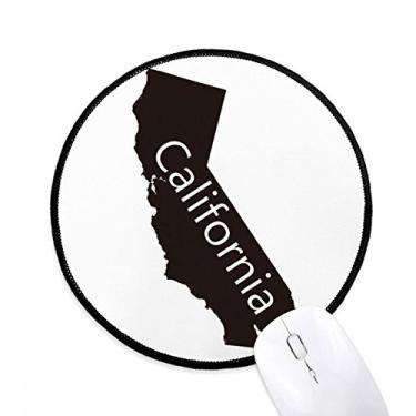 Imagem de DIYthinker Tapete redondo para computador com mapa da Califórnia dos Estados Unidos para mesa e escritório