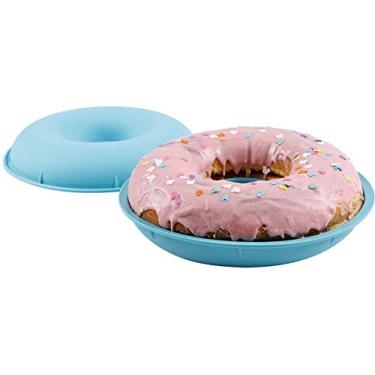 Imagem de Webake Forma de bolo de silicone jumbo para rosquinha antiaderente, 25,4 cm, conjunto de 2 metades formas de assar