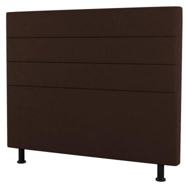 Imagem de Cabeceira Casal King Size Malik 195cm Sintético Marrom