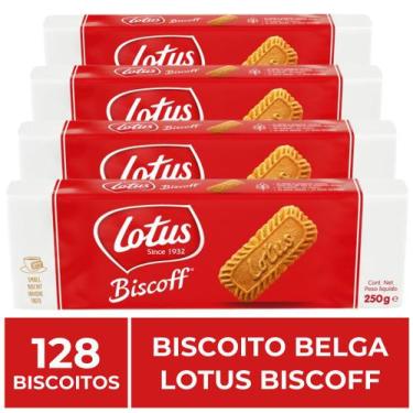 Imagem de 128 Biscoitos - 4 Pacotes X 32 - Lotus Biscoff