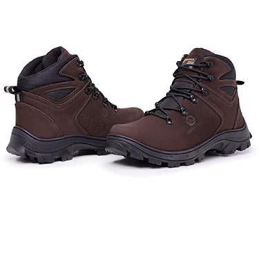 Imagem de Bota Masculina Feminina Coturno Arizon com CA em Couro Legítimo Palmilhas Gel Ortopédica com Selo de Segurança (Café, br_footwear_size_system, adult, numeric, numeric_44)