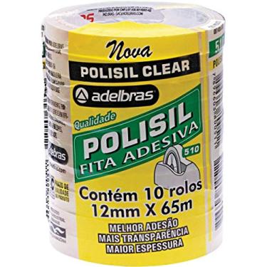 Imagem de Fita Adesiva, Adelbras 0814000003, Transparente, Pacote de 10