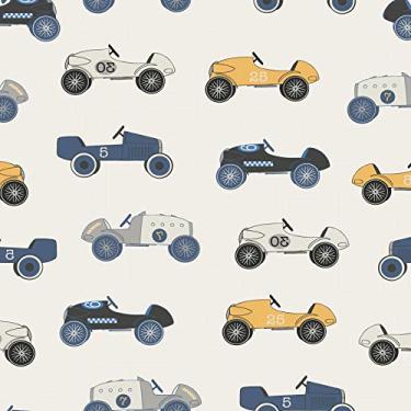 Imagem de Papel de Parede Vintage Carros para Quarto 57x270cm