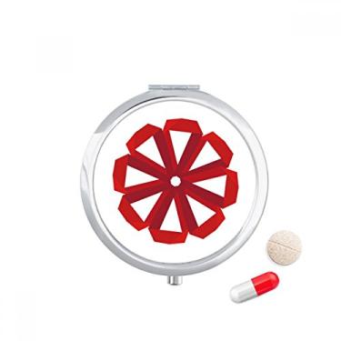 Imagem de Caixa de armazenamento de medicamentos com flor de origami vermelha abstrata de Natal