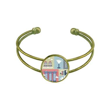Imagem de Bracelete retrô de arranha-céus Cingapura com pontos famosos
