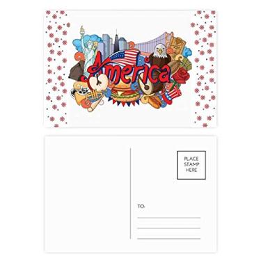 Imagem de Cartão postal Eagle Liberty Burger America Graffiti Natal Flor Celebração Cartão postal Blessing