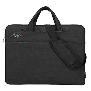 Imagem de SOUGAO Bolsa para laptop 13/14/15,6 polegadas Ombro Tablet Satchel Sleeves, Acolchoado, Preto, 14"