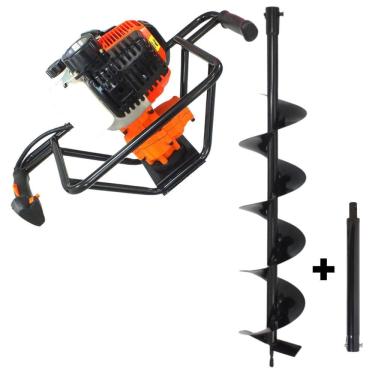 Imagem de Perfurador de Solo á Gasolina Vulcan VPS520 2 Tempos 52cc 2,5hp com Broca 80x10cm + Extensor de 30cm Alta Performance Ideal Para Todos Tipos de Solo