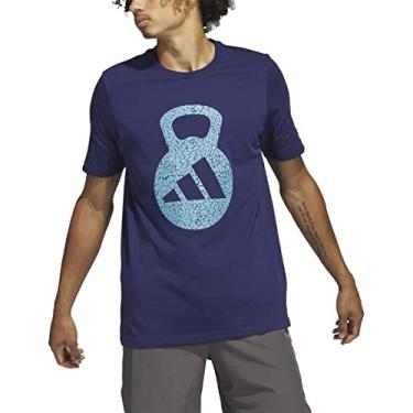 Imagem de adidas Camiseta masculina com logotipo Aeroready Training M azul escuro