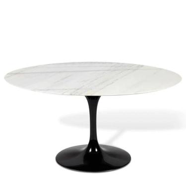 Imagem de Mesa Saarinen Oval Espirito Santo 120x80cm - Base Preta