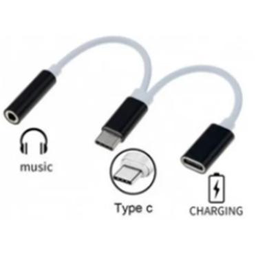 Imagem de Cabo adaptador pra Fone Com Saida Tipe C Carga e Fone