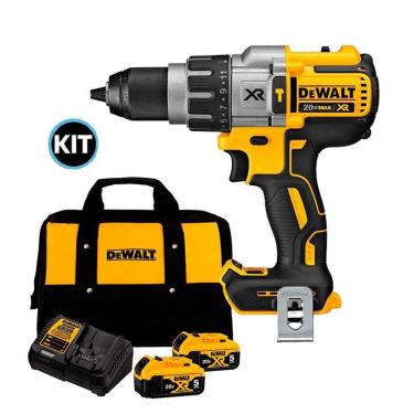 Imagem de Parafusadeira / Furadeira Impacto 1/2 Bateria 20V Dewalt Dcd996B-B3 + Kit 2 Bateria 5A Carregador Bivolt E Bolsa Dcb205C2K-Br