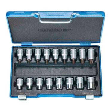 Imagem de Jogo de Chaves Soquete Torx 17 Peças T20 à T 60 e E10 à E24 -  Gedore 024795