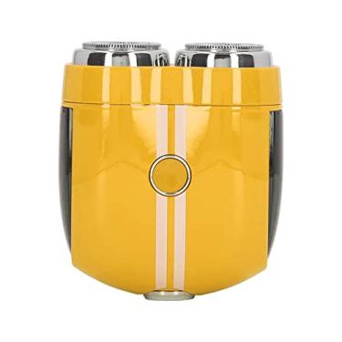 Imagem de Mini Barbeador Elétrico de Barba, Aparador de Barba Pequeno Tipo C, Carregamento de Liga de Zinco, Rede Curvada Molhada e Seca, Uso Duplo para Namoro (Amarelo)