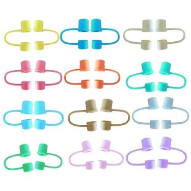 Imagem de Conquerall 24 peças tampas de palha bonitas em várias formas tampas de canudo de silicone de grau alimentício Mini protetores de palha projetados para canudos de 10 mm Stanley 890 g e 1,134 g acessórios de caneca de palha