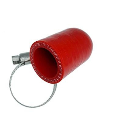 Imagem de Bekelan Tampa de refrigeração de silicone reforçada universal vermelha de 19 mm com braçadeira para aquecedor de bypass, porta de água a vácuo, kit de tampa de extremidade protetora