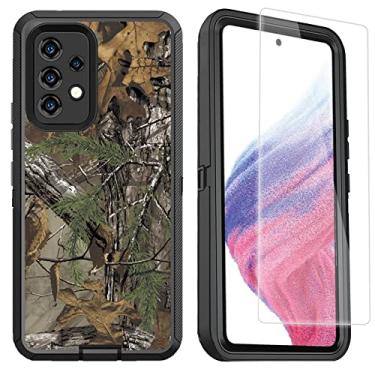 Imagem de OTTARTAKS Capa para Samsung Galaxy A53 5G com protetor de tela resistente camuflado Samsung A53 5G para homens e meninos, capa protetora de corpo inteiro à prova de choque para Samsung Galaxy A53 5G 6,5 polegadas, camuflagem