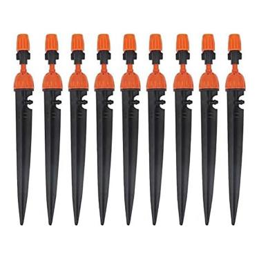 Imagem de Drippers de irrigação de fluxo de água ajustáveis de 360 graus CTKcom Micro Spray no sistema de gotejamento do emissor de estaca, pacote com 25