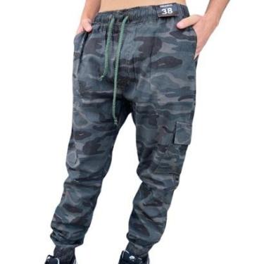 Imagem de Calça Sarja Masculina Jogger Camuflada Elástico Premium-Masculino