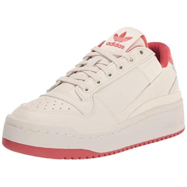 Imagem de adidas Originals Tênis infantil infantil Forum Low, Branco giz/vermelho maravilha/vermelho (bolso), 17