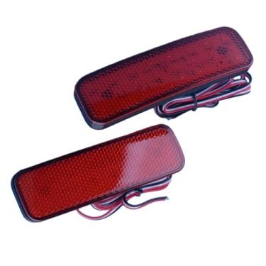 Imagem de RAGBUSCLE Lâmpada de luz traseira do para-choque traseiro, refletor de para-choque traseiro de LED vermelho, par de lentes vermelhas, BK21515C0AA, 2014-2020, compatível com Ford Transit Van