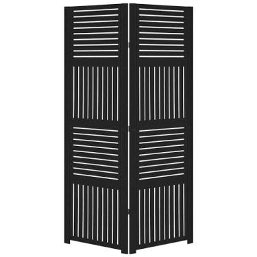 Imagem de Biombo Pintado Divisoria Separador de Ambiente MDF Preto ou Branco (Preto, 2 Horizontal Vertical)