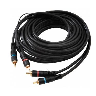 Imagem de Cabo 2Rca + 2Rca Macho C/ Fio Terra Gold 5M Az