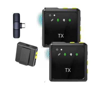 Imagem de Microfone de Lapela Duplo Tx Tipo C Bluetooth Profissional