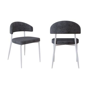 Imagem de Cadeira Bless Fixa com 4 Pés 55 X 52,5 X 77,5 Cm com 2 Unidades Grafite/Branco