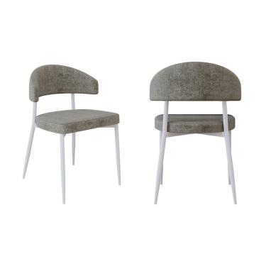 Imagem de Cadeira Bless Fixa com 4 Pés 55 X 52,5 X 77,5 Cm com 2 Unidades Marrom/Branco