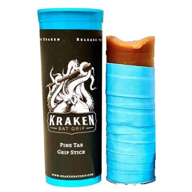 Imagem de Kraken Bat Grip Realçador de bastão de alcatrão de pinho para tacos de beisebol e outros equipamentos esportivos, azul bebê, tamanho único