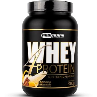 Imagem de Whey Protein 4W 900g Pro Corps - 32g de Proteína por Dose - Zero Açúcar para Treinos de Alta Intensidade (900g, Banana com Canela)