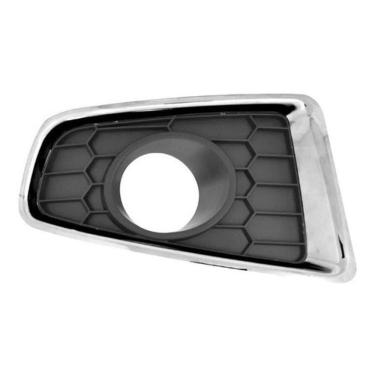 Imagem de Grade Parachoque Sandero 12 13 Com Milha Aro Cromado Direito