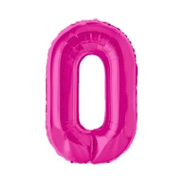 Imagem de Balão De Número Grande Rosa Pink Metalizado 40cm (0)