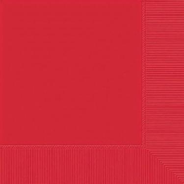Imagem de Amscan Guardanapos sólidos para bebidas, suprimentos para festa vermelho maçã, 12,7 cm x 12,7 cm
