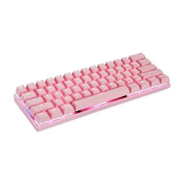 Imagem de Teclado Mecânico Gamer MOTOSPEED CK62, RGB, Switch Outemu Azul, Bluetooth, US - Rosa