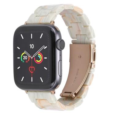 Imagem de MAIRUI Pulseiras de relógio de resina compatíveis com Apple Watch femininas e masculinas de 49 mm/45 mm/44 mm/42 mm séries 9/8/7/6 SE 5/4/3/2/1/Ultra 2/Ultra