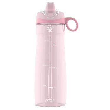 Imagem de Garrafa de plástico Pogo Tritan, com canudo, 945 ml, Pink Satin