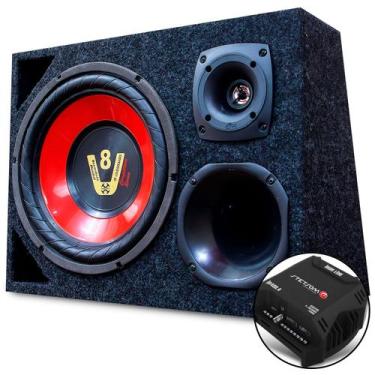 Imagem de Som Caixa Trio Alto Falante Sub Modulo Amplificador Stetsom - OESTESOM
