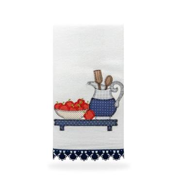 Imagem de Pano De Prato Estampado Acabamento em Renda Guardanapo Tecido Avulso (Piquenique)