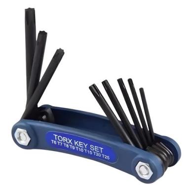 Imagem de Jogo De Chave Torx Western Dobrável 8 Peças T6 A T25 Canivete Alien L 