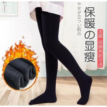 Imagem de Meia Calça Térmica Forrada Peluciada Preto de Lã Infantil Super Elásti