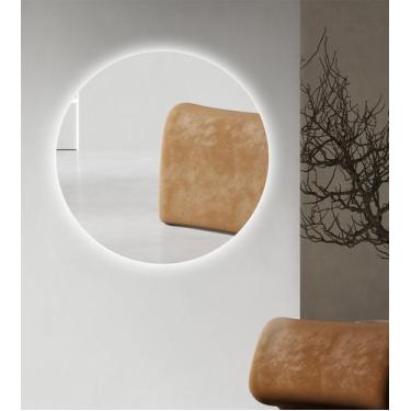 Imagem de Espelho Redondo Decorativo com LED - 60x60cm - Papel e Parede