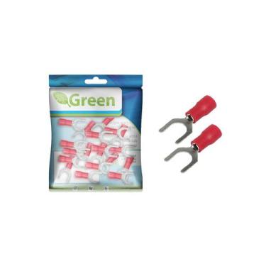 Imagem de 20X Terminal Forquilha 6 Pré-isolado Vermelho 0,5 Até 1,5mm² - GREEN