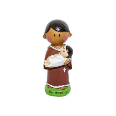 Imagem de São Benedito Desenho 14cm - Enfeite Resina - Minas de Presentes